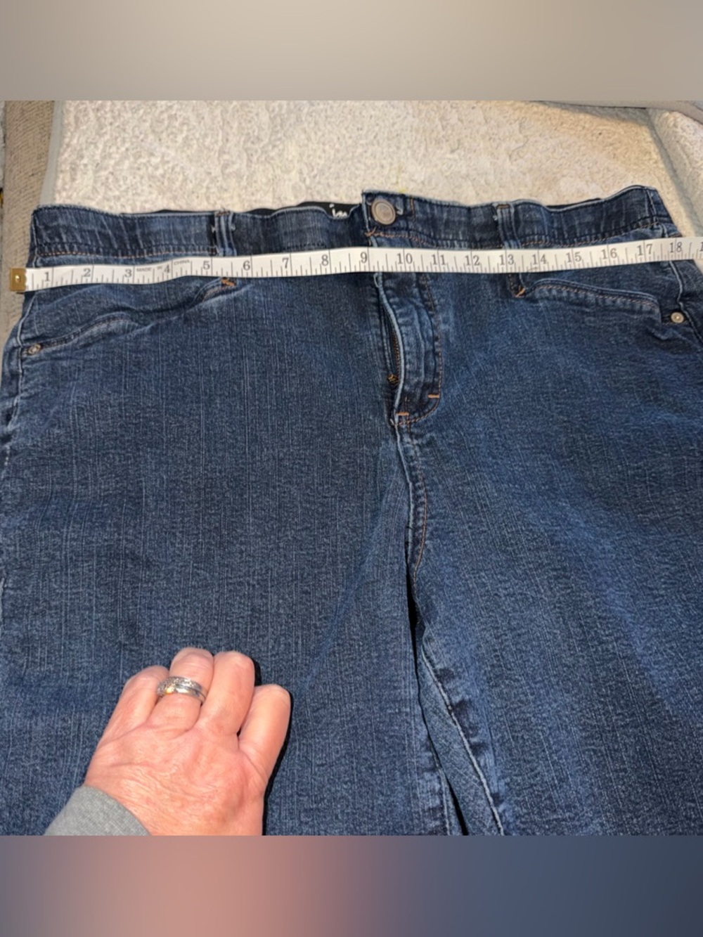 JMS Collection Denim Bermuda Shorts Womens 18W Stretch Blue Mid Rise Plus - Picture 3 of 7